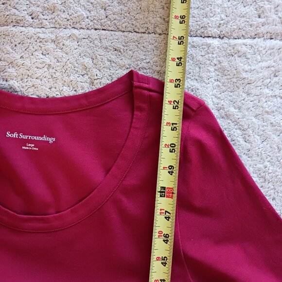 Soft Surroundings SANTIAGO Red Maxi Dress Large Cotton Modal - Picture 15 of 15